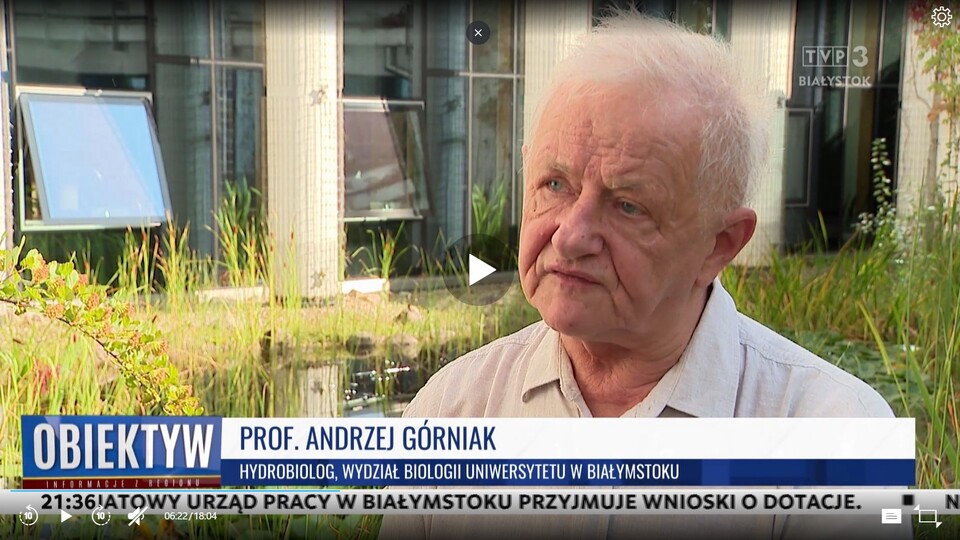 Prof. Górniak w głównym wydaniu Obiektywu TVP3 Białystok