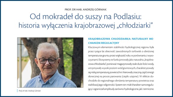 Od mokradeł do suszy na Podlasiu: historia wyłączenia krajobrazowej „chłodziarki” - artykuł w Panoramie Polskiej Akdemii Nauk